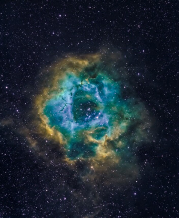 blue green and yellow galaxy